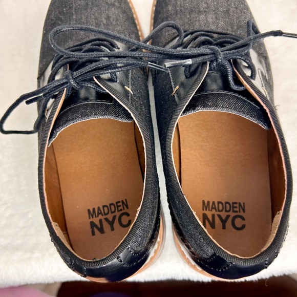 Madden NYC Leo Black Denim Lace Up Oxfords Loafer Men's Size US7/ Euro39.5/Mex25 - Picture 7 of 10